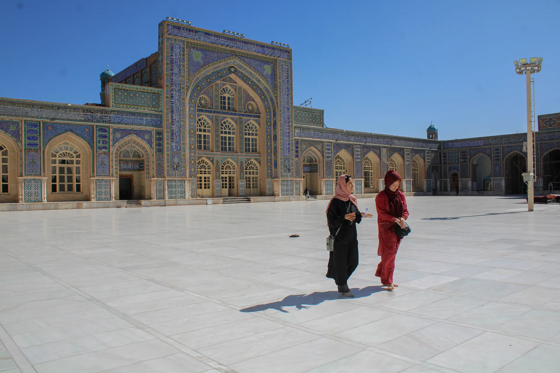 At the Blue Mosque of Herat — a special moment with our solo female traveler and her local female tour guide, exploring one of the city’s most iconic and beautiful landmarks